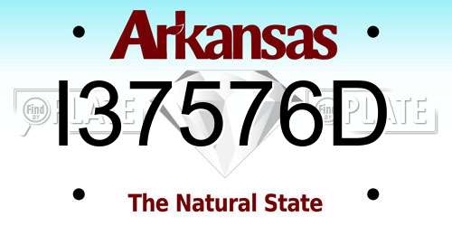 I37576D Arkansas License Plate