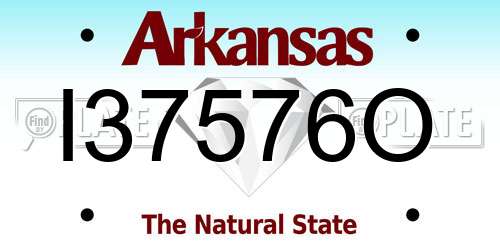 I37576O Arkansas License Plate