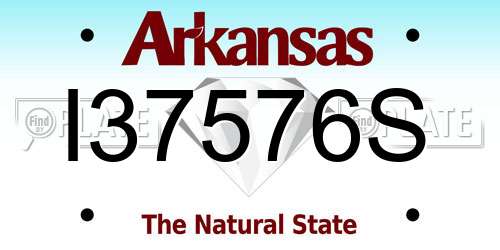 I37576S Arkansas License Plate