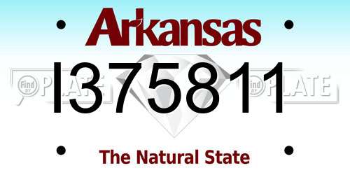 I375811 Arkansas License Plate