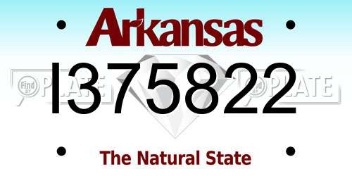 I375822 Arkansas License Plate