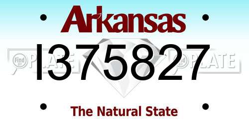 I375827 Arkansas License Plate