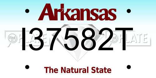 I37582T Arkansas License Plate
