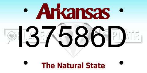 I37586D Arkansas License Plate