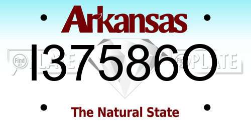 I37586O Arkansas License Plate