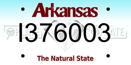 I376003 Arkansas License Plate