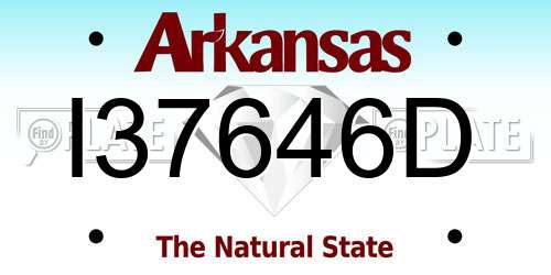 I37646D Arkansas License Plate