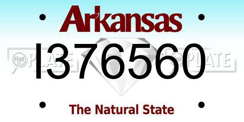 I376560 Arkansas License Plate