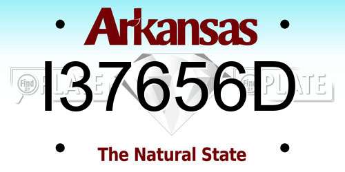 I37656D Arkansas License Plate