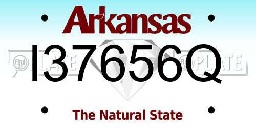I37656Q Arkansas License Plate