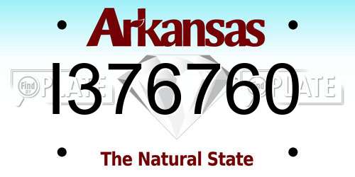 I376760 Arkansas License Plate