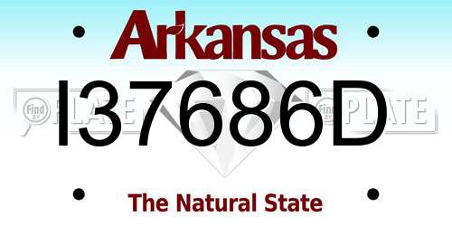 I37686D Arkansas License Plate