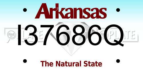 I37686Q Arkansas License Plate
