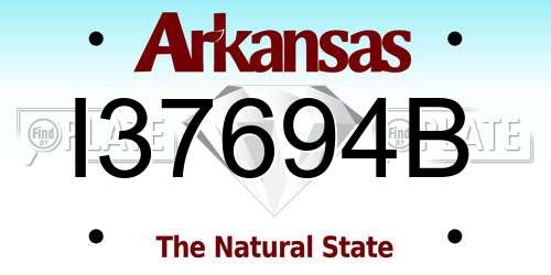 I37694B Arkansas License Plate