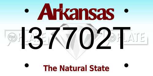 I37702T Arkansas License Plate