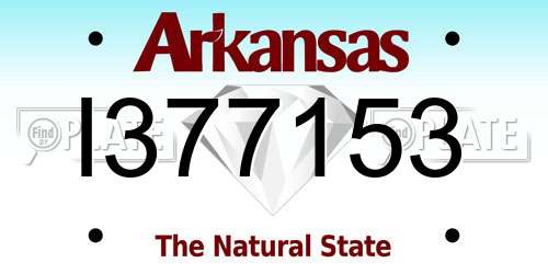 I377153 Arkansas License Plate