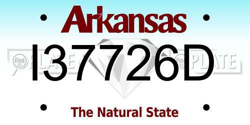 I37726D Arkansas License Plate
