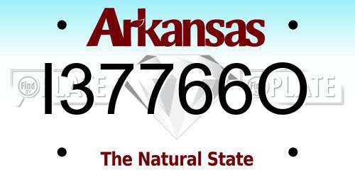 I37766O Arkansas License Plate