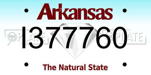 I377760 Arkansas License Plate