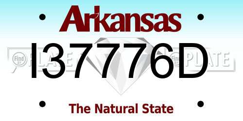 I37776D Arkansas License Plate