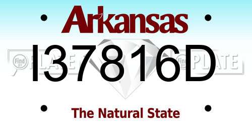 I37816D Arkansas License Plate