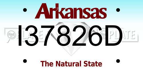 I37826D Arkansas License Plate