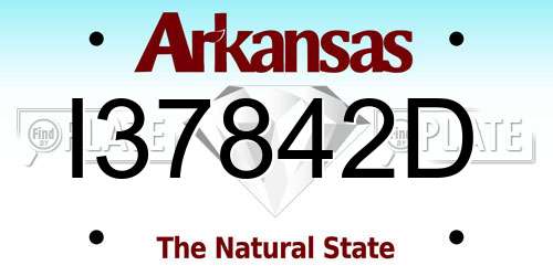 I37842D Arkansas License Plate