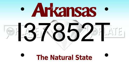 I37852T Arkansas License Plate