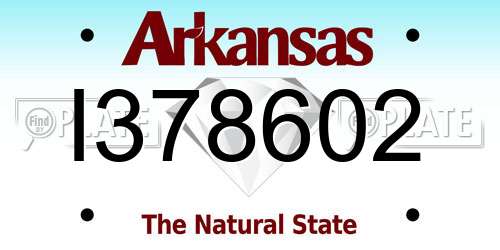 I378602 Arkansas License Plate