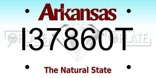 I37860T Arkansas License Plate
