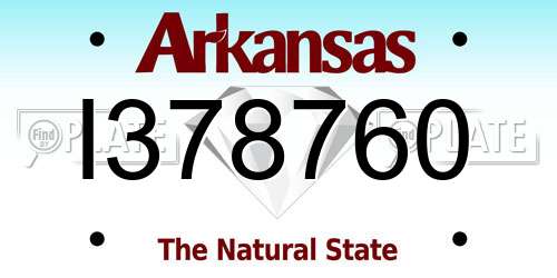 I378760 Arkansas License Plate