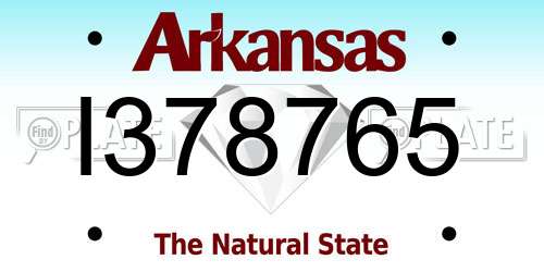 I378765 Arkansas License Plate