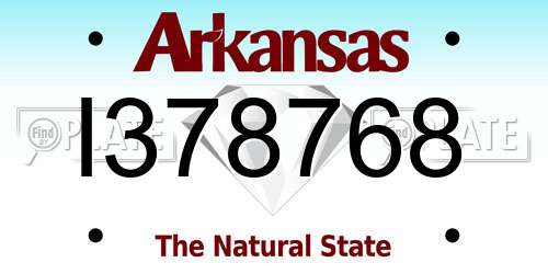 I378768 Arkansas License Plate