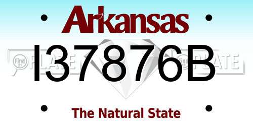 I37876B Arkansas License Plate