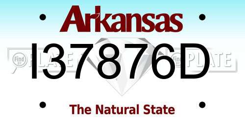 I37876D Arkansas License Plate