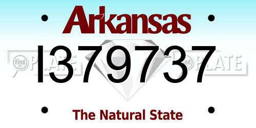 I379737 Arkansas License Plate