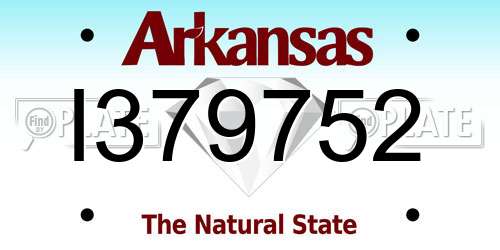 I379752 Arkansas License Plate