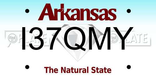I37QMY Arkansas License Plate
