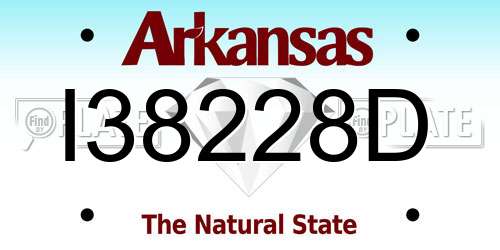 I38228D Arkansas License Plate