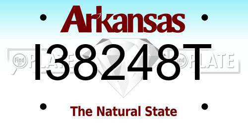 I38248T Arkansas License Plate