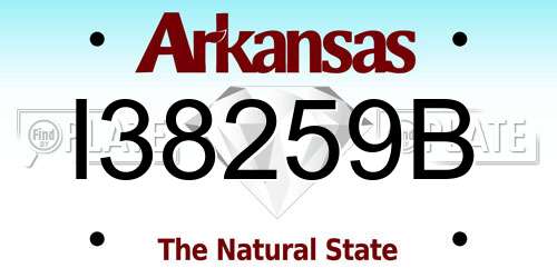 I38259B Arkansas License Plate