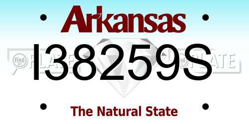I38259S Arkansas License Plate