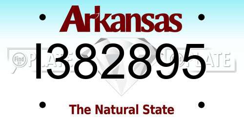 I382895 Arkansas License Plate