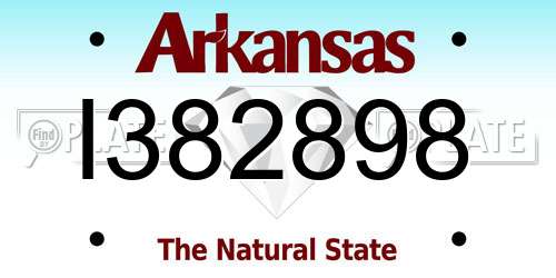 I382898 Arkansas License Plate