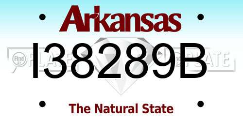 I38289B Arkansas License Plate