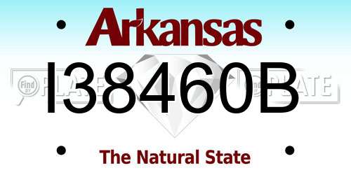 I38460B Arkansas License Plate