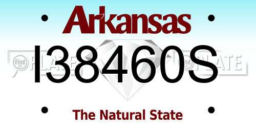 I38460S Arkansas License Plate
