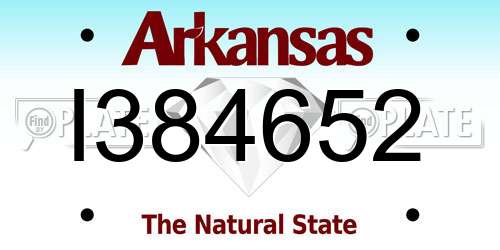 I384652 Arkansas License Plate
