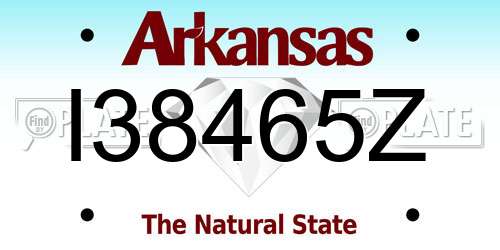 I38465Z Arkansas License Plate