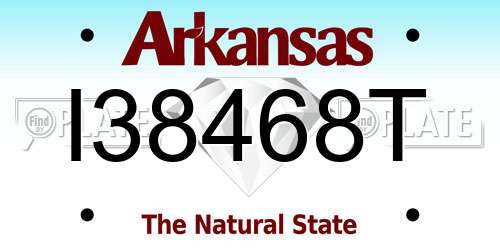 I38468T Arkansas License Plate